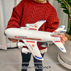 Large Air Rescue Toy Airplane with Red Accents - Perfect Gift for Boys & Girls
