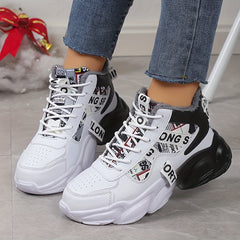 Warm Lace Up Thick Bottom Sneakers for Women