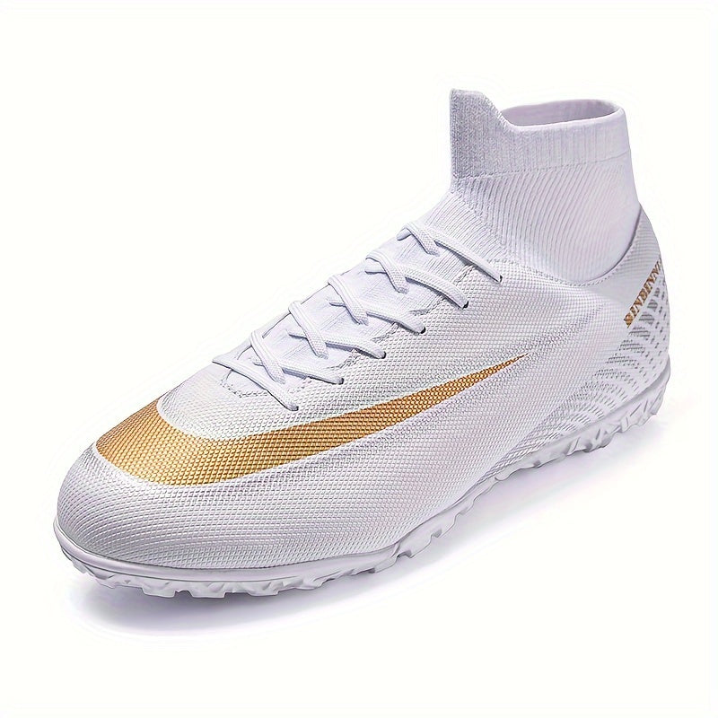 Men's High Top Turf Football Boots Anti-Skid Outdoor Soccer Cleats