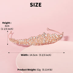 Rose Golden Rhinestone Bridal Tiara Crown Princess Tiaras And Crowns