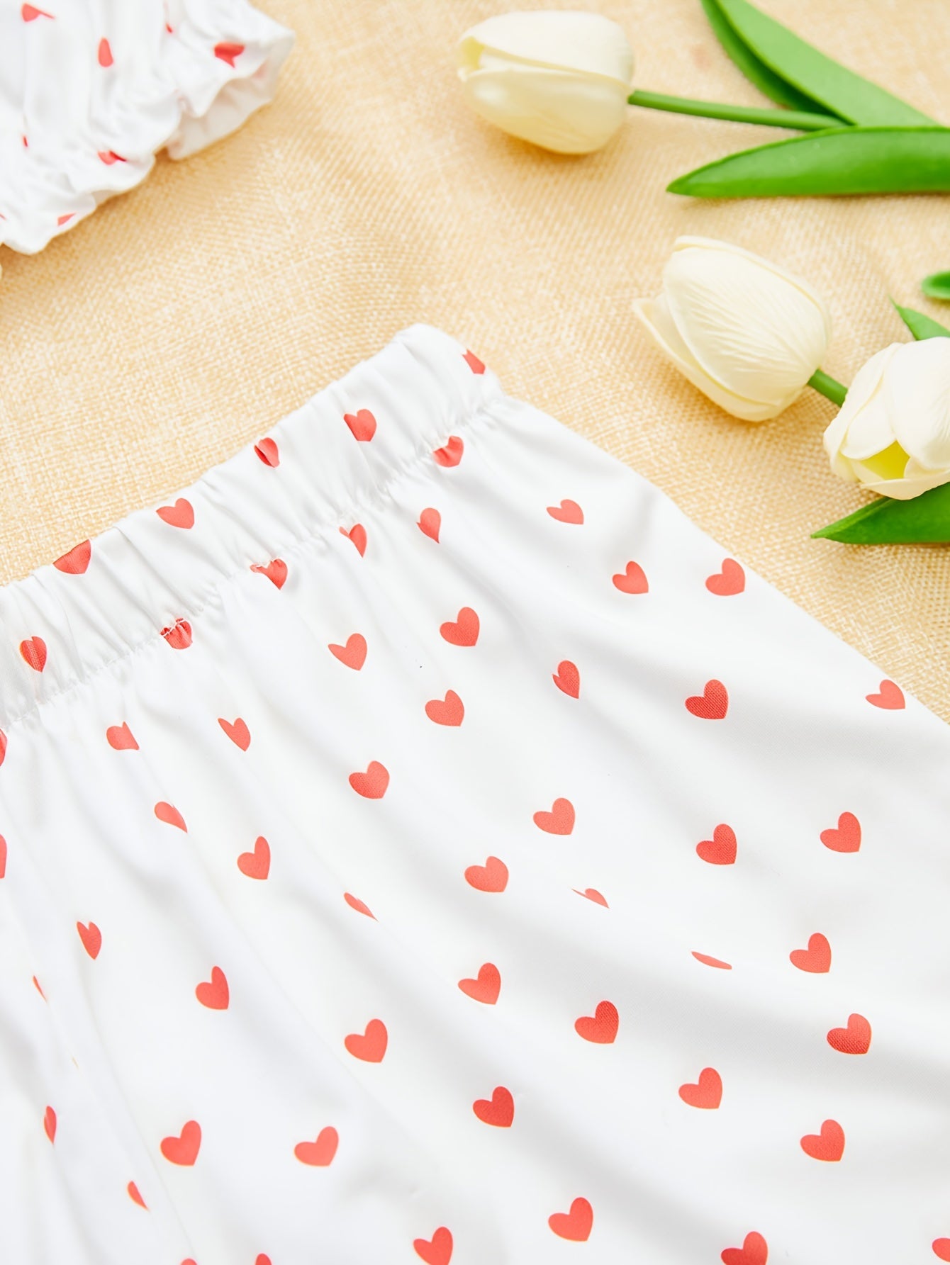 Heart Print Bra & Panties Set Women's Lingerie