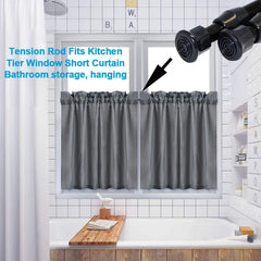 2pcs Small Curtain Spring Loaded Tension Rod 16 T
