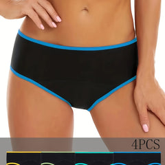 4 Pack Plus Size Sexy Panties Set Women's Plus Leak Proof Period
