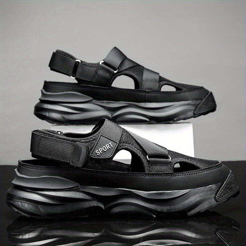 Men's Platform Sandals Hook And Loop Fastener Shoes