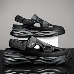 Men's Platform Sandals Hook And Loop Fastener Shoes