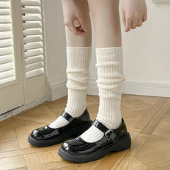3 Pairs Ribbed Calf Socks Warm Knee High Stockings