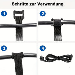 40pcs Reusable Cable Straps 4 Lengths Solid Hook And Loop Cable Straps