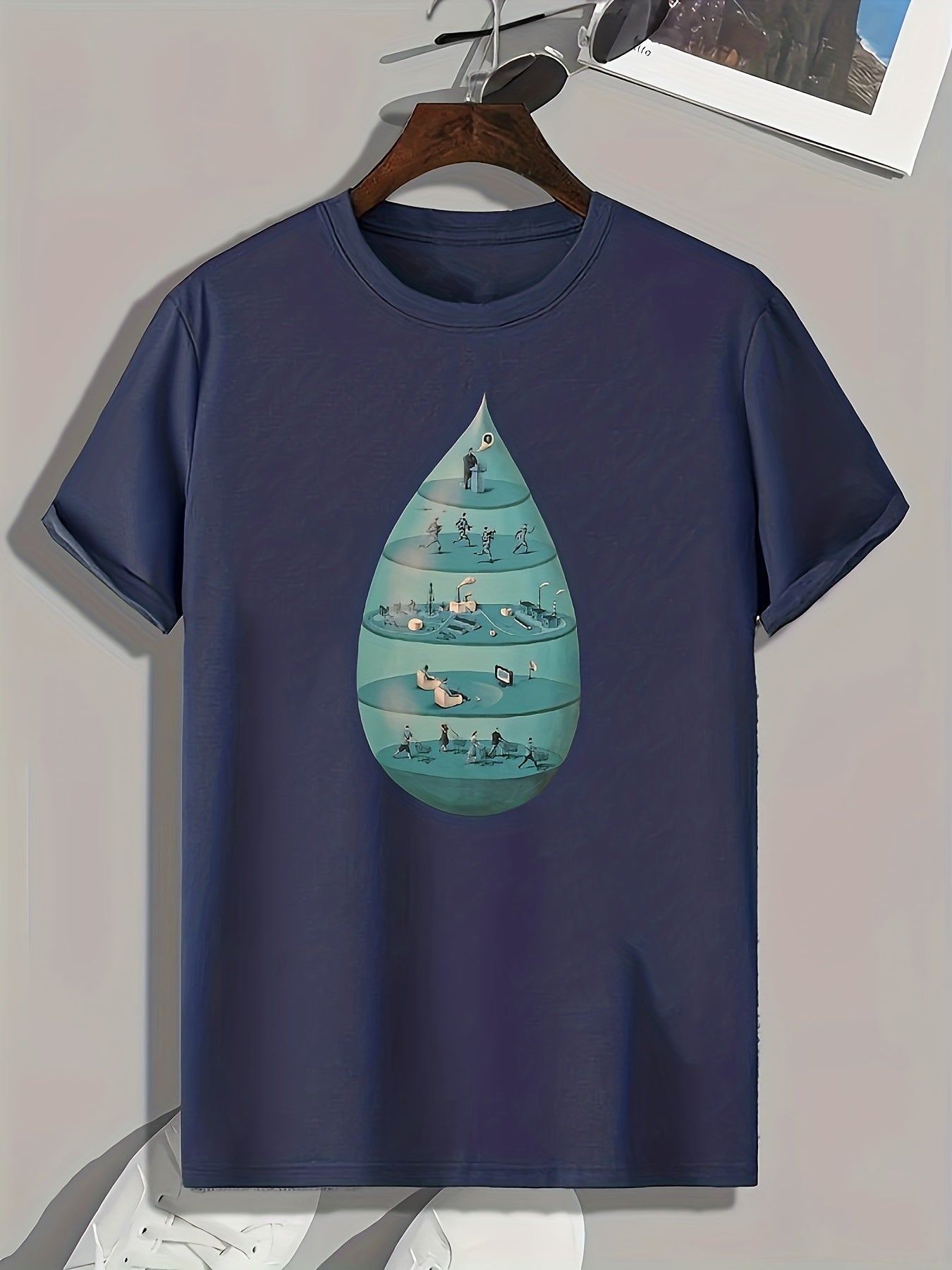 Pattern Print Men's Graphic T-shirt for Summer