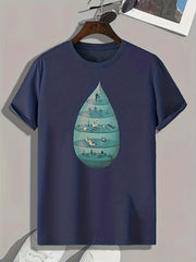 Pattern Print Men's Graphic T-shirt for Summer