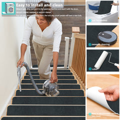 15pcs Non Slip Stair Tread Rugs Soft Washable Stair Carpet Runner for Home Decor