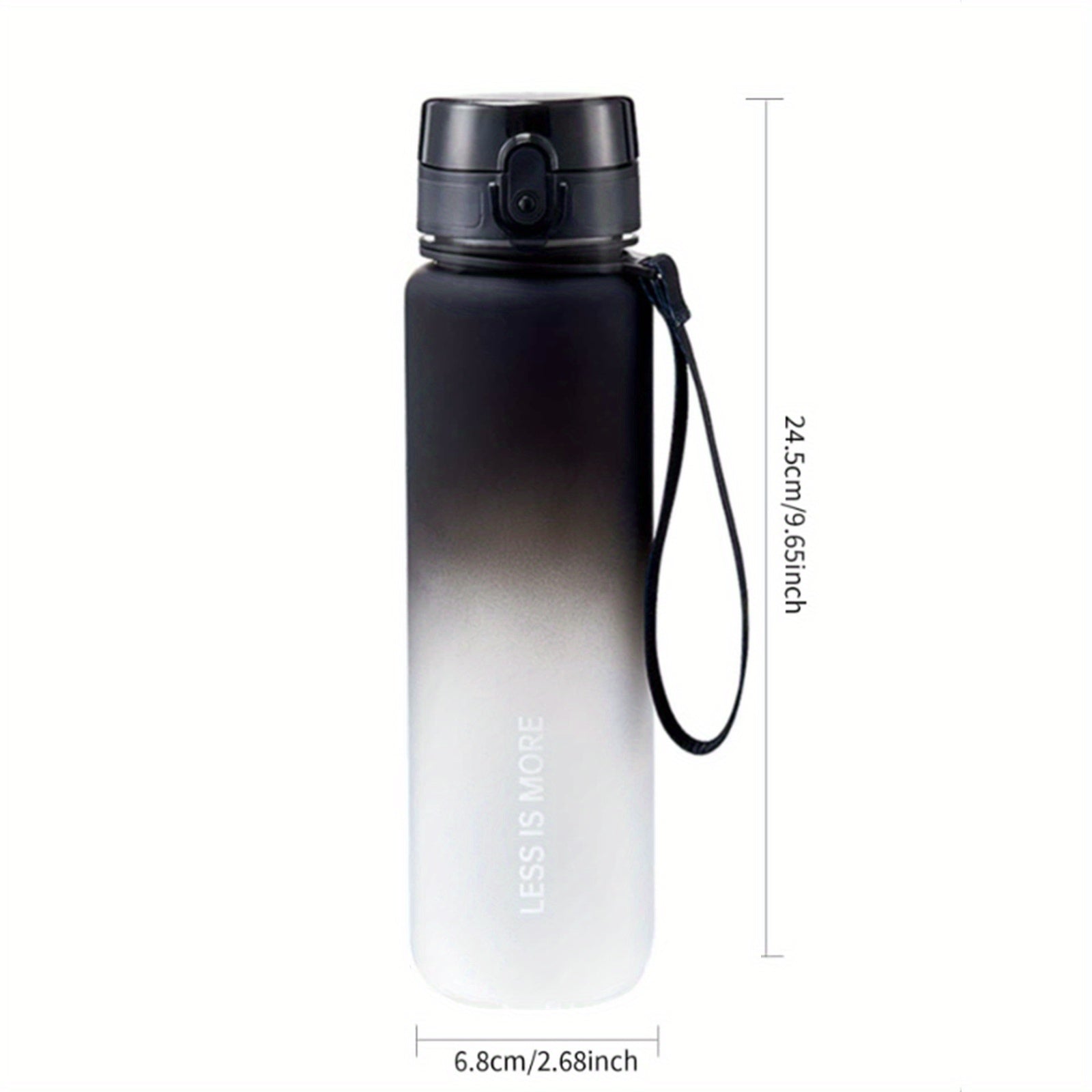650ml Gradient Frosted Plastic Water Bottle Lightweight Leakproof Cup