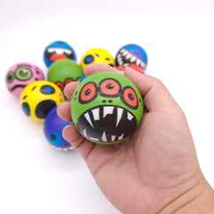 12pcs Cartoon Monster Expression Sponge Balls Interactive Toys