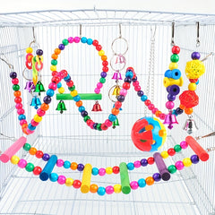 Bird Swing Toys with Bells for Pet Parrot Cage Hammock Hanging Toy