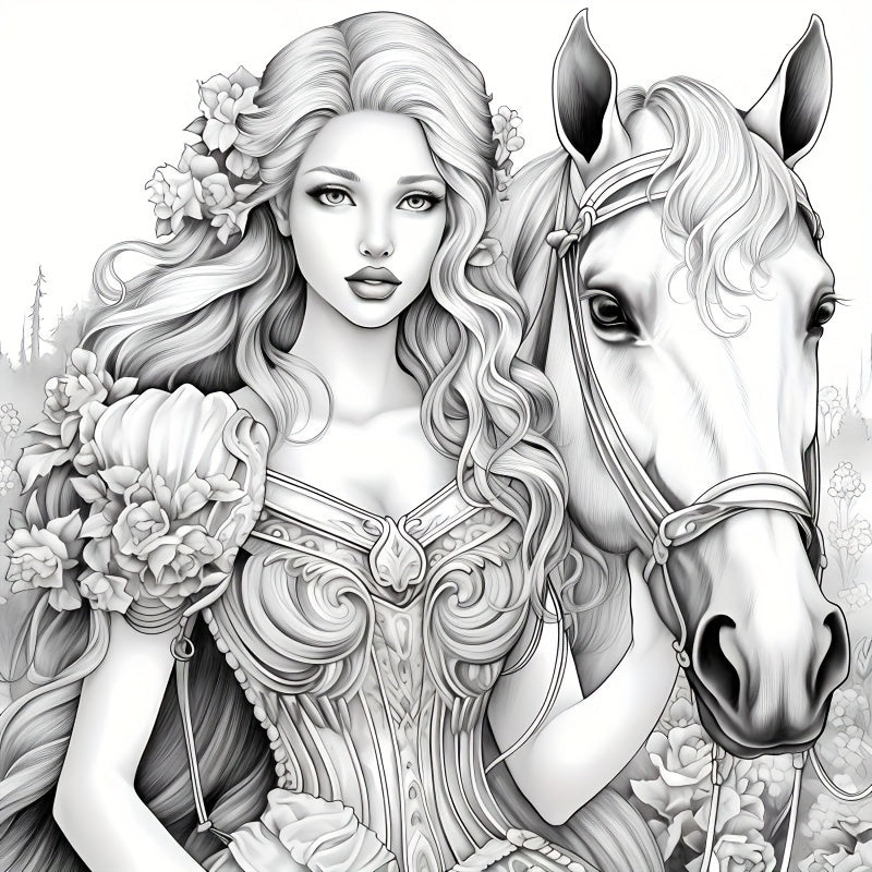 Fantasy World Of Horses Painted Book 40 Images Thickened 20 Pages