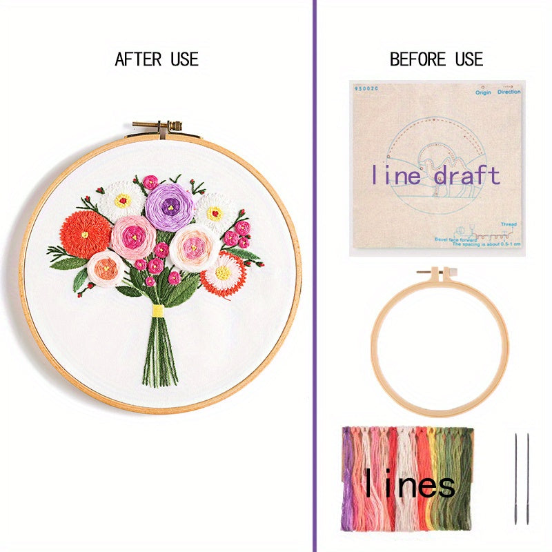 Floral Series Embroidery Starter Kit For Beginners