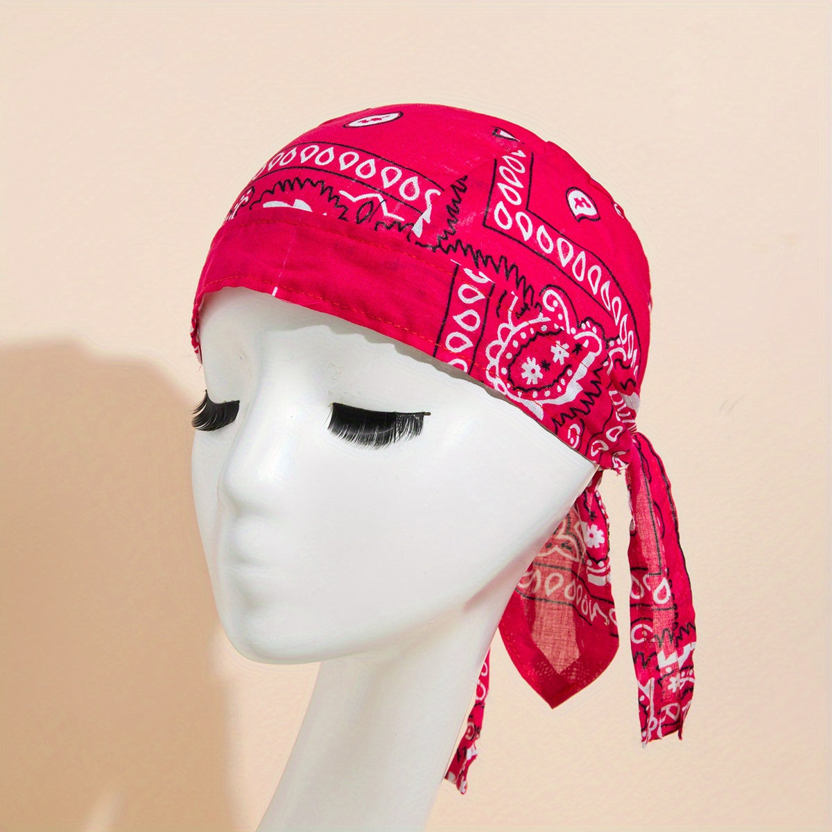 Paisley Print Durag Skull Cap Bandana Head Wrap