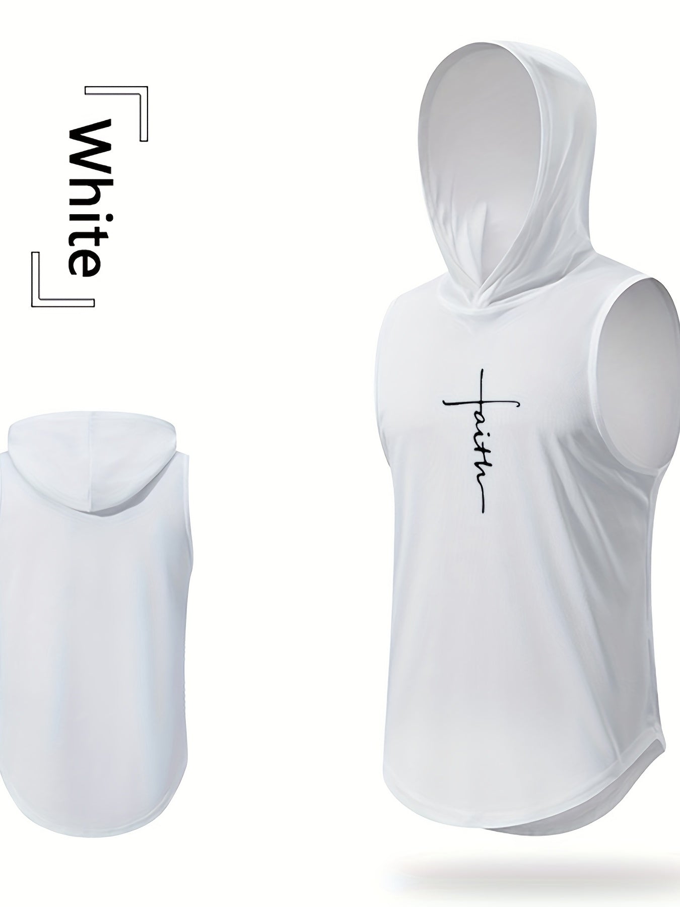 Men's Faith Print Hooded Active Tank Top