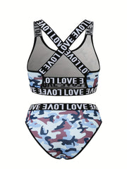 Criss Cross Back Bra & Panties Set Women's Lingerie
