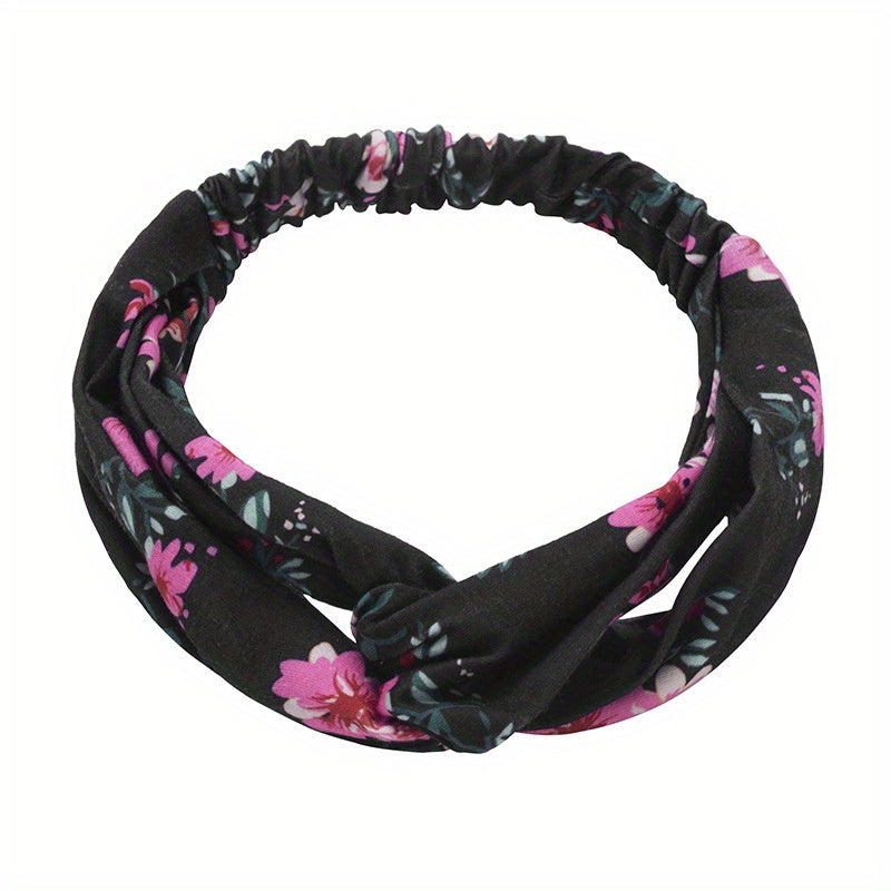 Boho Floral Style Headband Elastic Head Wrap Hair Band