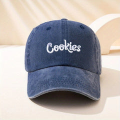 Letter Embroidery Baseball Cap Washed Distressed Unisex Sun Hat