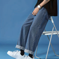 Men's Wide Leg Denim Pants for Spring Summer