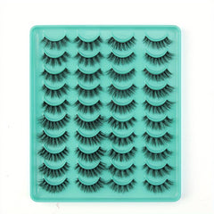 20 Pairs Mixed Pack Natural Thick False Eyelashes 3D Faux Mink Lashes