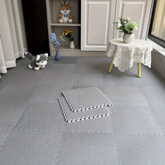 10pcs Linen Puzzle Floor Mat Bay Window Seat Mat Interlocking Carpet Cushion