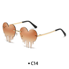 Rimless Heart Sunglasses Unique Sun Glasses