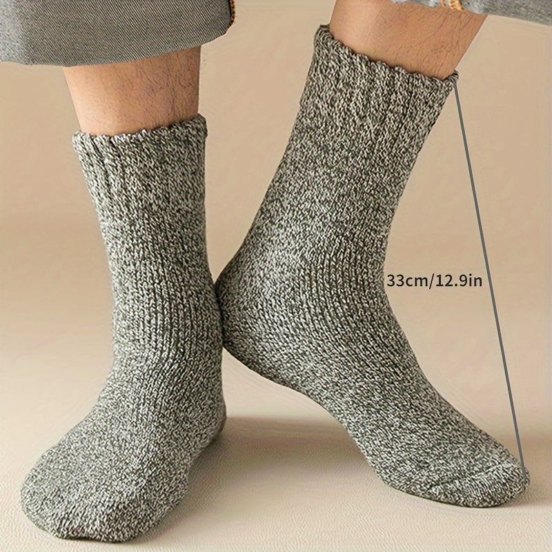 5 Pairs Warm Crew Socks Men Winter Outdoor Hiking Trekking Camping Fishing