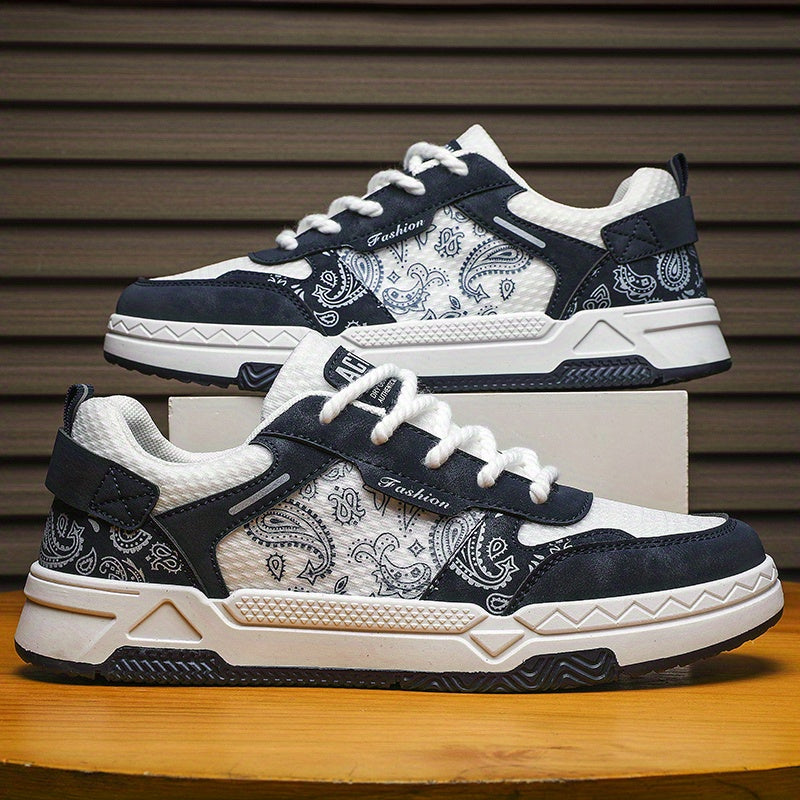 Men's Teardrop Motif Lace-up Skate Shoes Good Grip Breathable