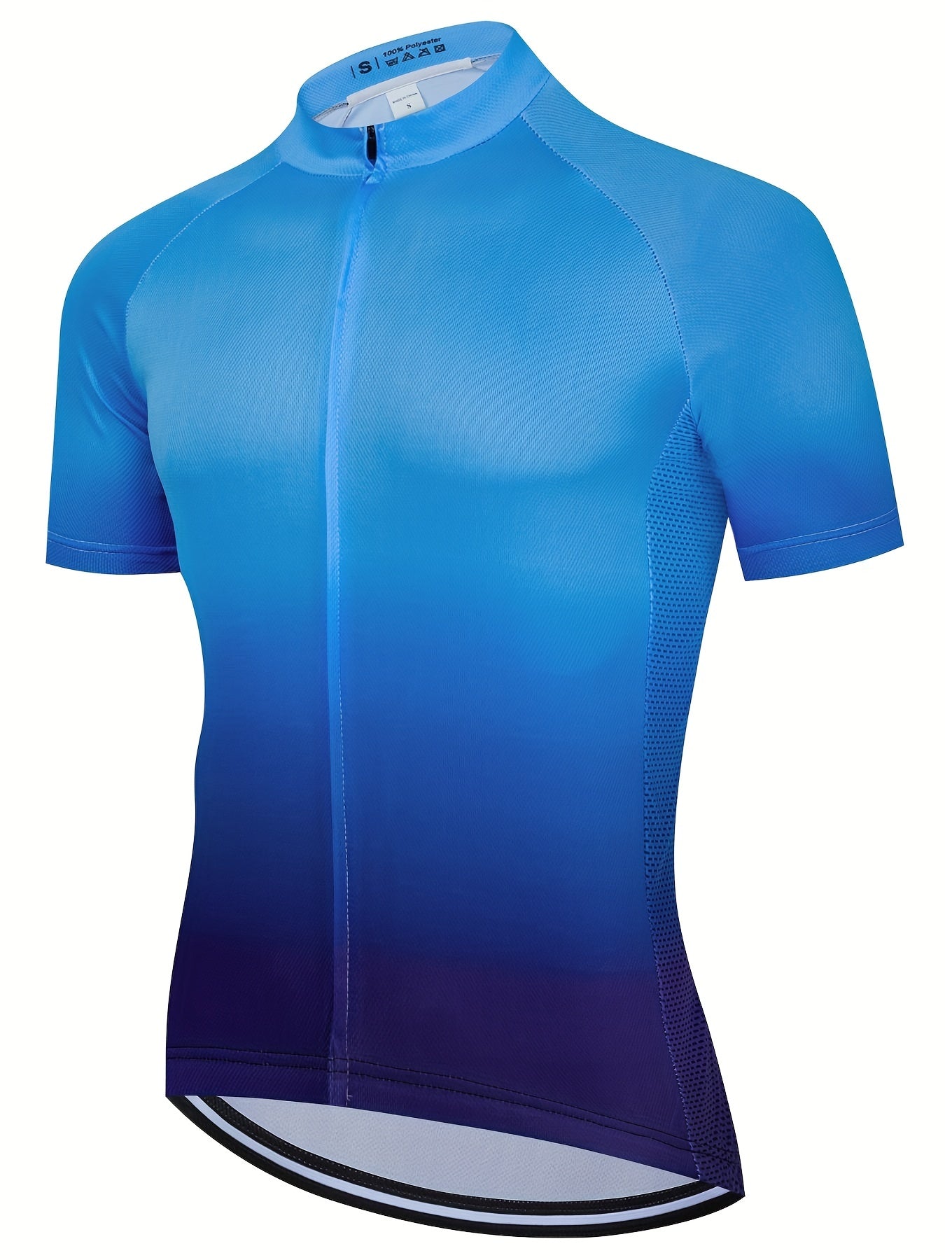 Men's Quick Dry Gradient Cycling Jersey with Back Pockets