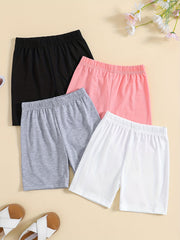 4pcs Girls Cotton Shorts Set Elastic Waist Comfy Dance Ballet Skirt