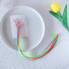 Rainbow Braided Wig Hair Clip for Kids with Colorful Accessories