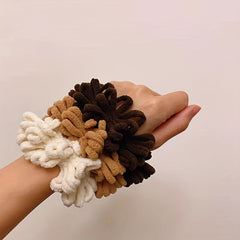 5pcs Plush Hair Rings High Elastic Hair Rope