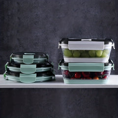 2 Collapsible Food Storage Containers w/ Lid & Air Vent Stackable