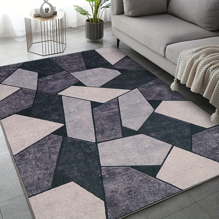 Grey Boho Tribal Area Rug Vintage Distressed Small Entrance Rug