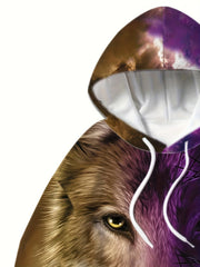 Wolf 3D Print Men's Hoodie & Sweatpants Set for Autumn Winter