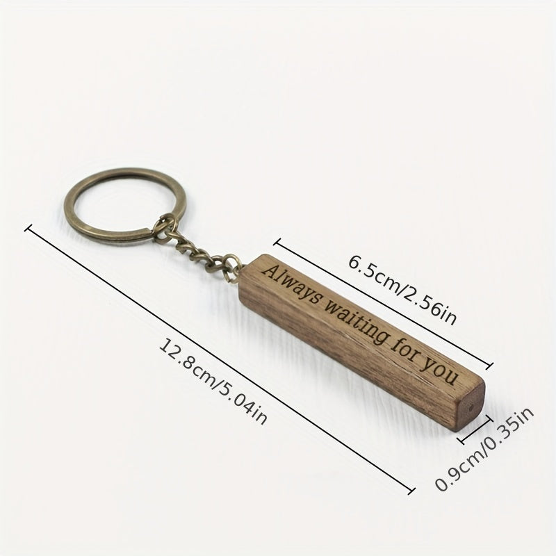 Walnut Wood Keychain Retro Hanging Key Chain Keyring Pendant Gift