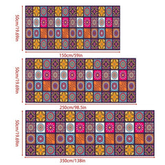 Boho Abstract Runner Mat Non Slip Washable Stair Kitchen Rug