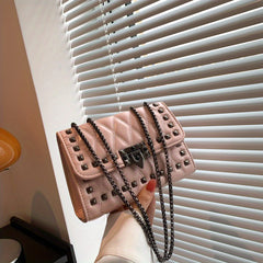 Vintage Quilted Crossbody Bag Retro Shoulder Bag Women's Flap Handbag
