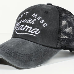 Don't Mess With Mom Ripped Ponytail Baseball Cap