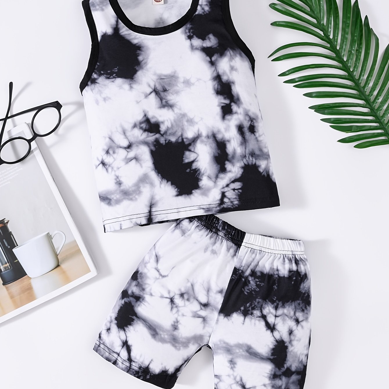 Boys Tie Dye Tank Top & Shorts Set for Summer
