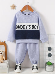 Boy's Bear Jacquard 2pc Sweatshirt & Sweatpants Set DADDY'S BOY