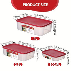 3pc Plastic Fresh Keeping Boxes Food Bento Microwaveable Storage Box
