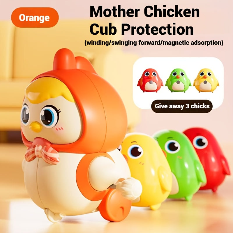 Adorable Yellow Chicken Toy for Kids with Chain and Ratchet