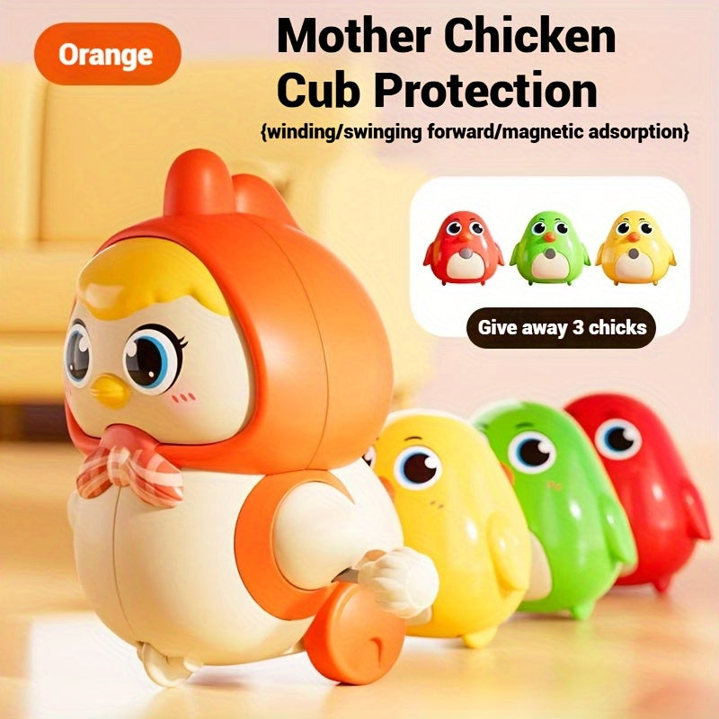 Adorable Yellow Chicken Toy for Kids with Chain and Ratchet