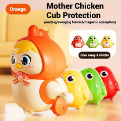 Adorable Yellow Chicken Toy for Kids with Chain and Ratchet