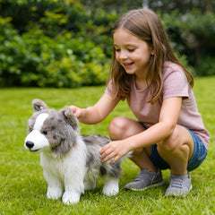 Realistic Border Collie Plush Toy Ultra Soft Stuffed Animal