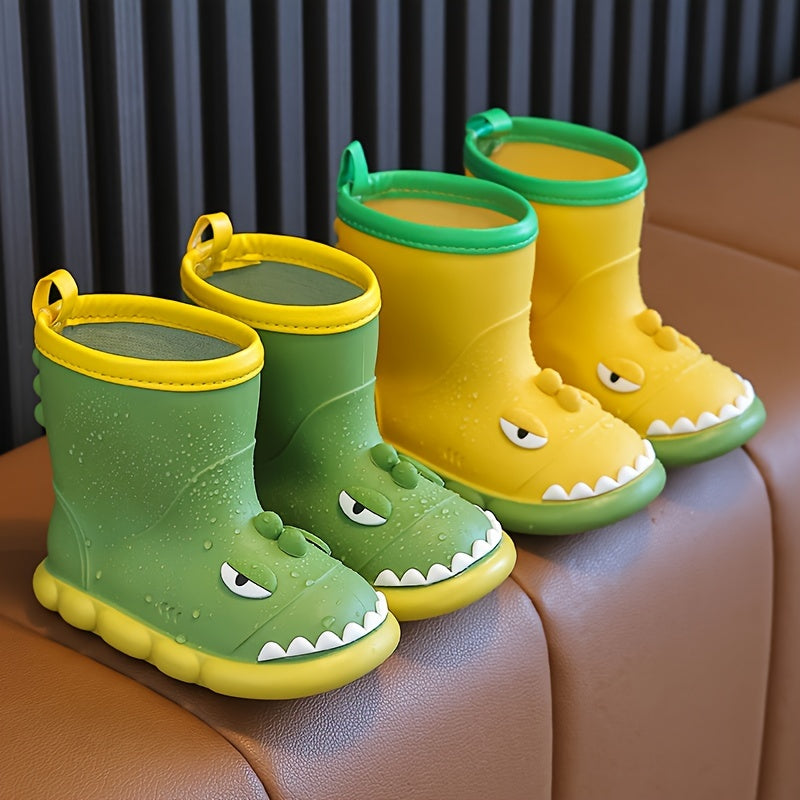 JIAGEYA Boy's Pattern Rain Boots Comfy Non Slip Waterproof Shoes