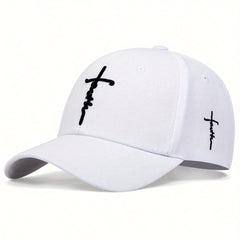 Men's Cross Baseball Cap Outdoor Sun Hat Adjustable Casual Hat